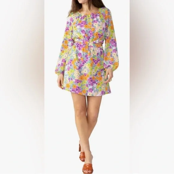 NWT Sanctuary Long-Sleeve Cut-Out Dress in Fresh Garden Size Medium - Picture 6 of 10